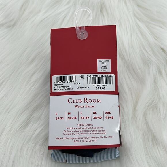 Club Room Men's Woven Boxers Tagless - Lobsters/Red - Large - NWT - Picture 6 of 6
